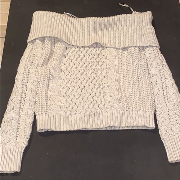 Intermix off the shoulder wool knitted sweater - Picture 2 of 7